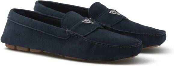 Prada Loafers met logo Blauw