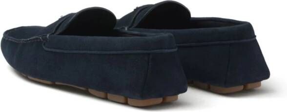 Prada Loafers met logo Blauw