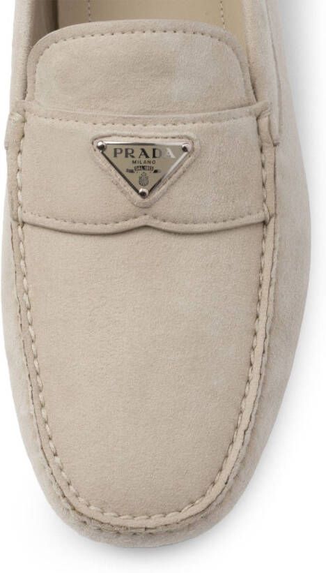 Prada Loafers met logo Grijs