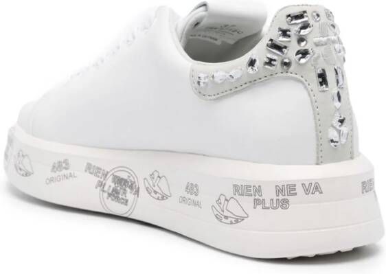 Premiata Belle leren sneakers met kristallen Wit