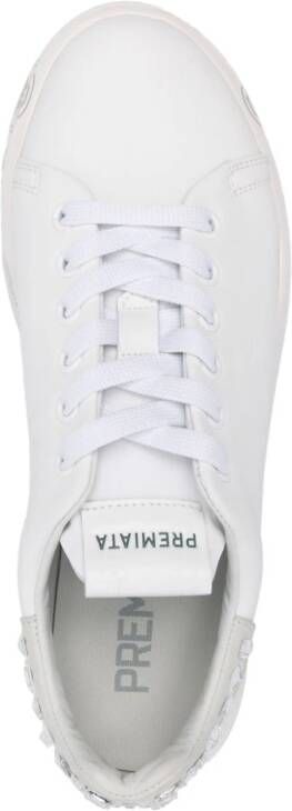 Premiata Belle leren sneakers met kristallen Wit