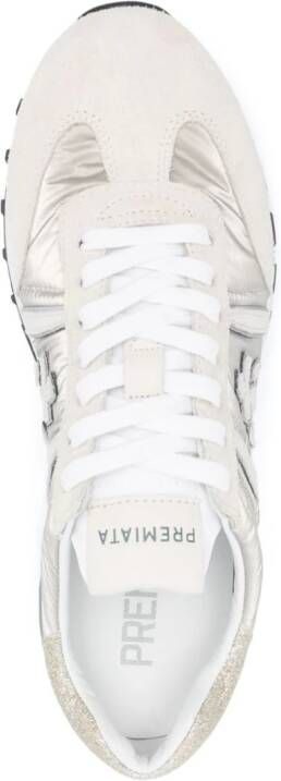 Premiata Lucy sneakers met logopatch Beige