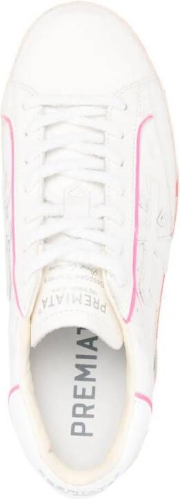 Premiata Stevend gerafelde sneakers Wit