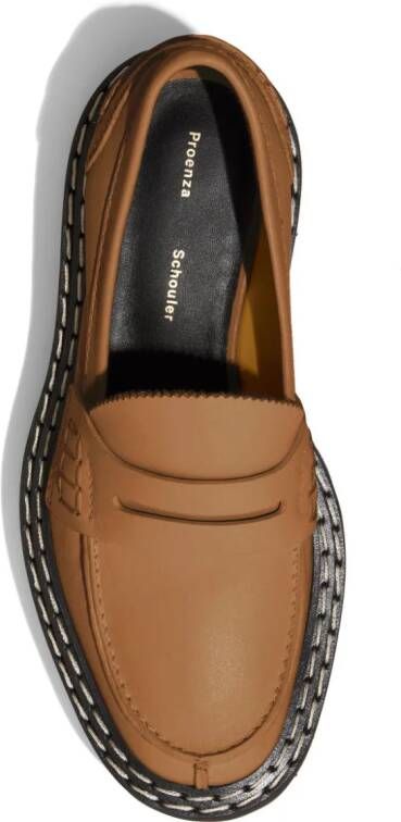 Proenza Schouler Leren loafers Bruin