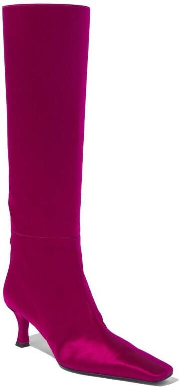 Proenza Schouler Trap satin knee-length boots Paars