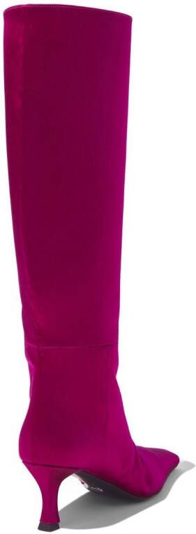 Proenza Schouler Trap satin knee-length boots Paars