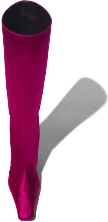 Proenza Schouler Trap satin knee-length boots Paars