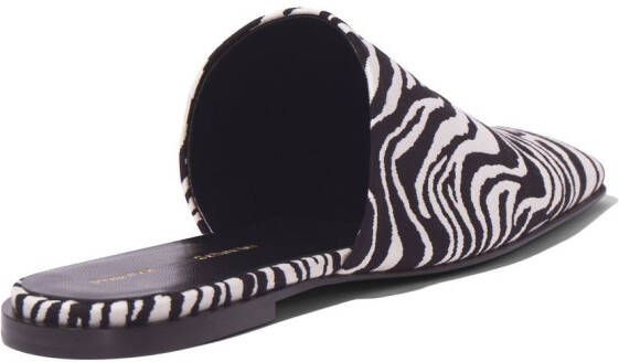 Proenza Schouler Slippers met zebra jacquard Wit