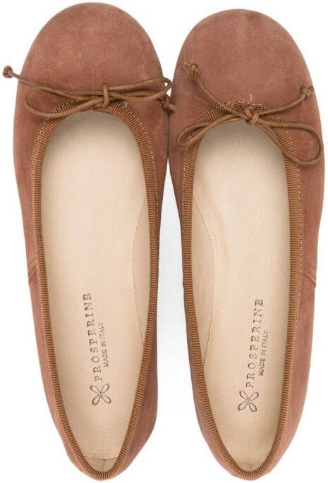 Prosperine Kids Ballerina's met strikdetail Bruin