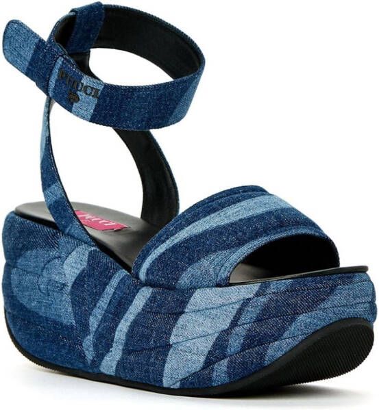 PUCCI ami denim sandalen met plateauzool Blauw