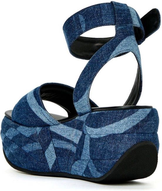 PUCCI ami denim sandalen met plateauzool Blauw