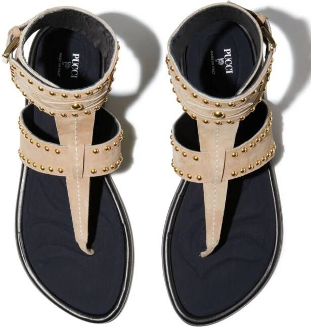 PUCCI Emilia sandalen met studs Bruin