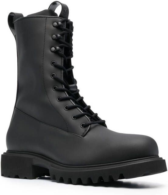 Rains Show combat boots met veters Zwart