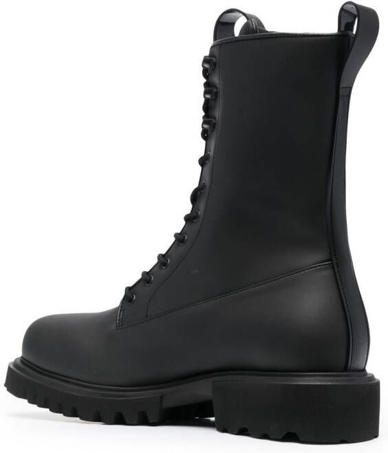 Rains Show combat boots met veters Zwart