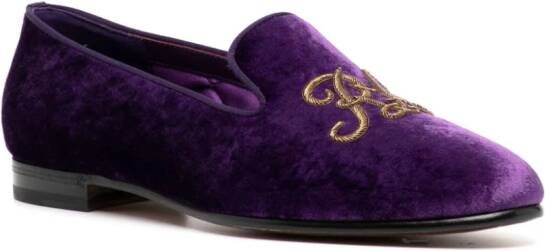 Ralph Lauren Collection Alonzo loafers met fluwelen afwerking Paars