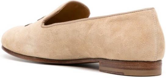 Ralph Lauren Collection Loafers met geborduurd logo Bruin