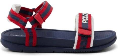 Ralph Lauren Kids Gestreepte sandalen met logoprint Blauw