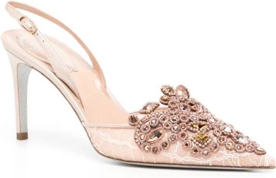 René Caovilla 55 mm Venezia leren pumps Roze