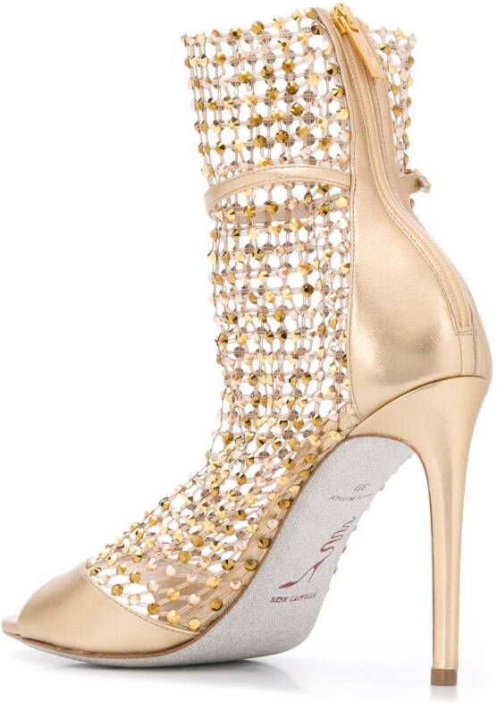 René Caovilla Galaxia stiletto sandalen Goud