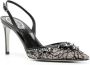 René Caovilla Slingback sandalen verfraaid met kant Zwart - Thumbnail 2