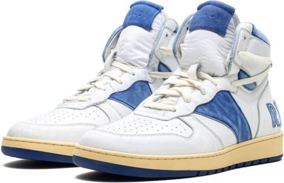 RHUDE Rechess "White Royal Blue" high-top sneakers Wit