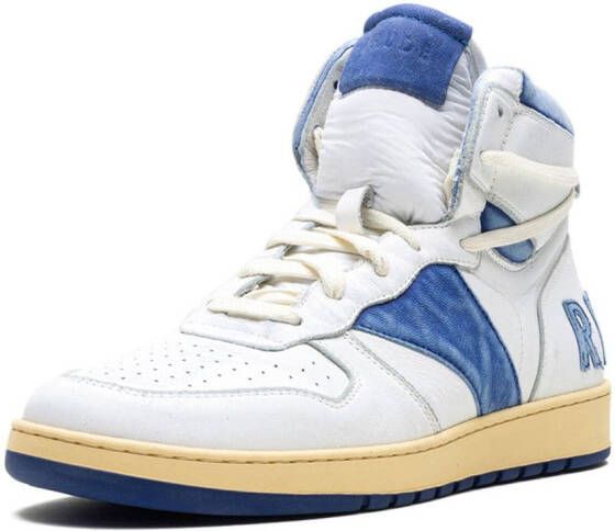 RHUDE Rechess "White Royal Blue" high-top sneakers Wit