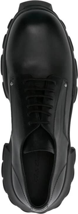 Rick Owens Bozo Tractor leren derby schoenen Zwart