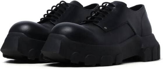 Rick Owens Bozo Tractor leren derby schoenen Zwart