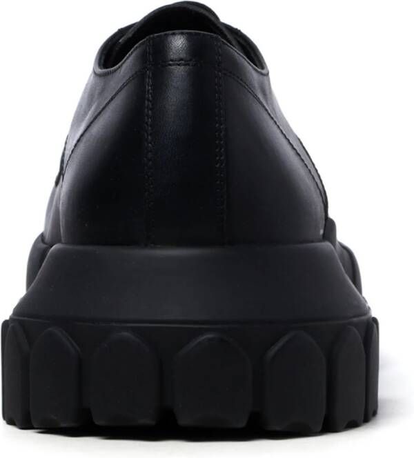 Rick Owens Bozo Tractor leren derby schoenen Zwart