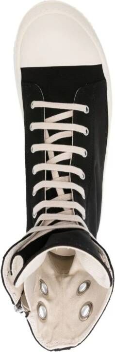 Rick Owens DRKSHDW High-top katoenen sneakers Zwart