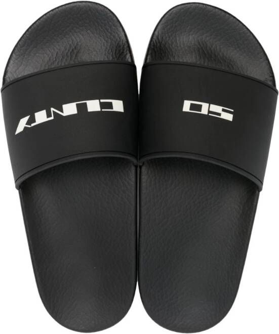 Rick Owens DRKSHDW Slippers met logoprint Zwart