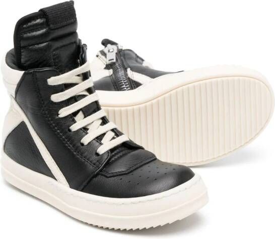 Rick Owens Kids Geobaskets leren sneakers Zwart