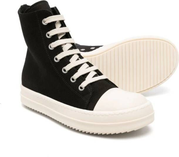 Rick Owens Kids High-top katoenen sneakers Zwart