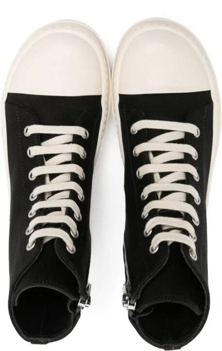 Rick Owens Kids High-top katoenen sneakers Zwart