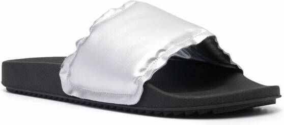 Rick Owens Slippers met open neus Zilver