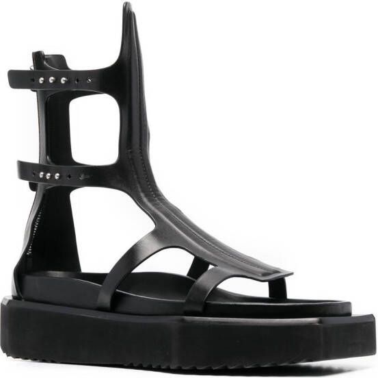 Rick Owens Turbo Cyclops Spartan sandalen Zwart