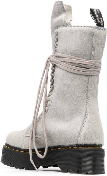 Rick Owens x leren laarzen Beige