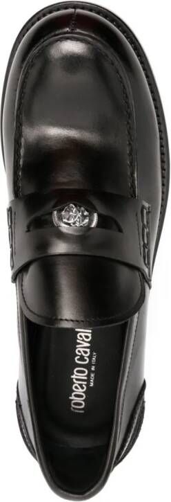 Roberto Cavalli Leren loafers Zwart