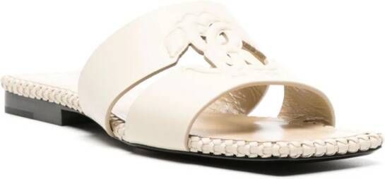 Roberto Cavalli Leren slippers Beige