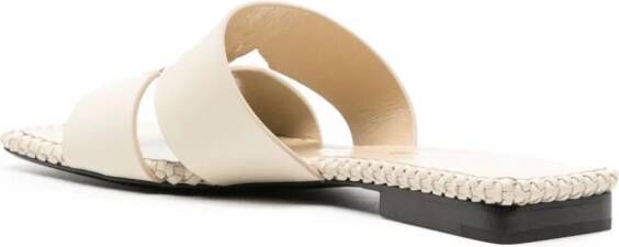 Roberto Cavalli Leren slippers Beige