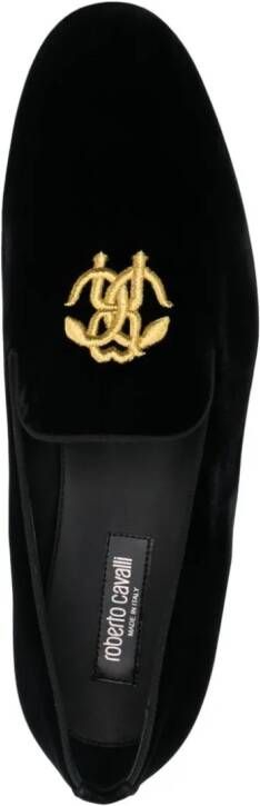 Roberto Cavalli Loafers met monogram patroon Zwart