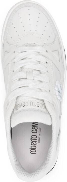 Roberto Cavalli Leren sneakers met plakkaat Wit