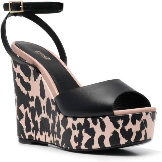 Roberto Cavalli Sandalen met dierenprint Zwart