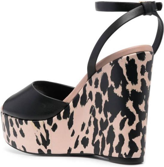 Roberto Cavalli Sandalen met dierenprint Zwart