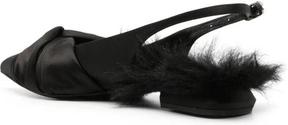 Roberto Cavalli Slingback ballerina's met strik Zwart