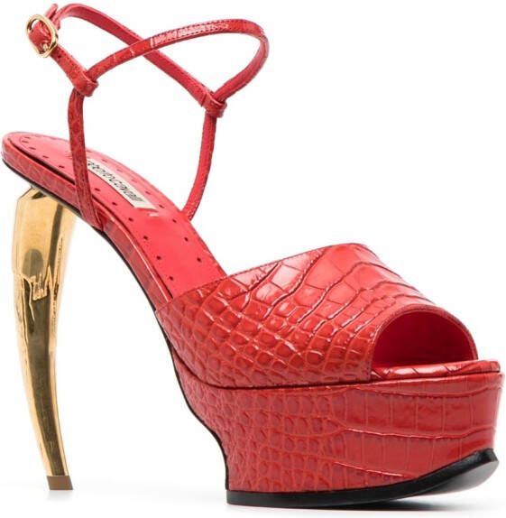 Roberto Cavalli Sandalen met plateauzool Rood