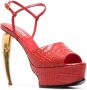 Roberto Cavalli Sandalen met plateauzool Rood - Thumbnail 2