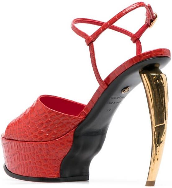 Roberto Cavalli Sandalen met plateauzool Rood