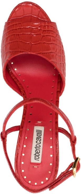 Roberto Cavalli Sandalen met plateauzool Rood