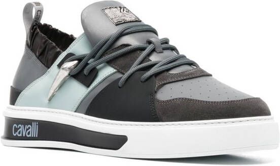 Roberto Cavalli Tiger Tooth sneakers met vlakken Grijs